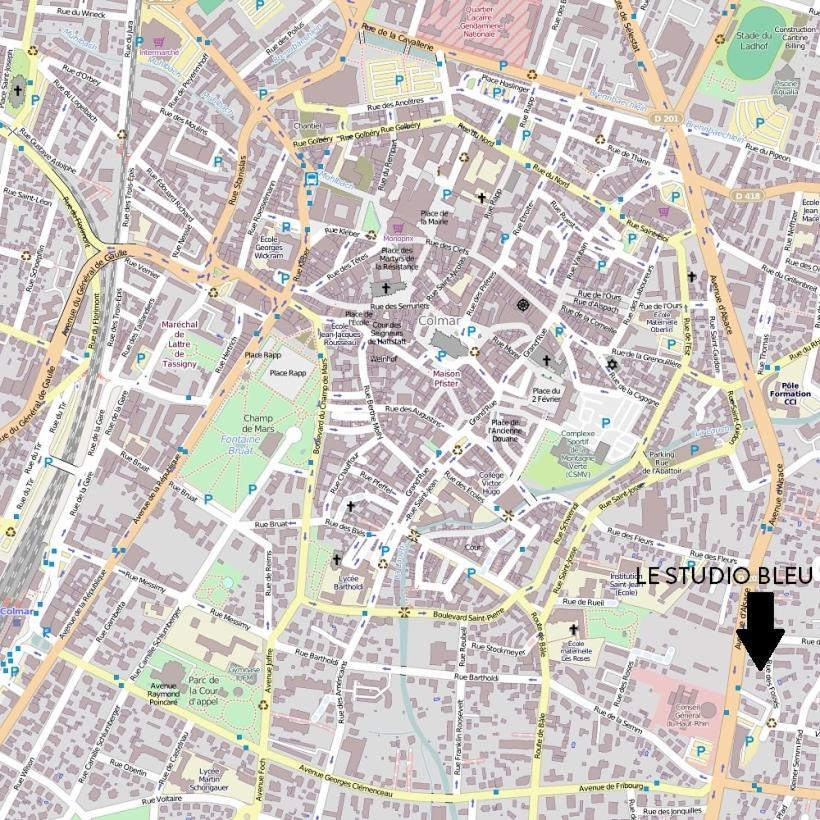 Le Studio Bleu*10' Centre*Parking*Balcon 科尔马 外观 照片